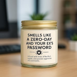 Smells Like a Zero-Day and Your Exs Password Funny Hacker Candle, Cybersecurity Gift, Funny Tech Candle, Scented Candles, Unique Candle