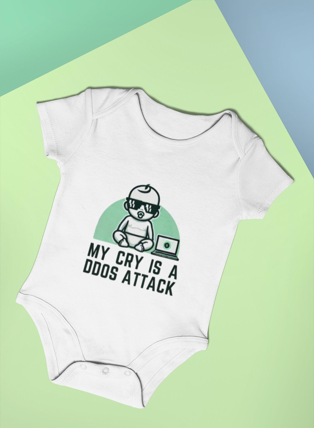Funny Baby Onesie - My Cry is a DDOS Attack - Tech Baby Bodysuit ...