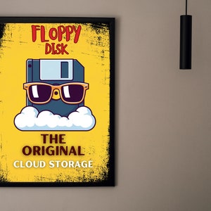 FLOPPY DISK OG canvas print - retro tech wall art - digital download