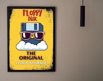 FLOPPY DISK OG canvas print - retro tech wall art - digital download