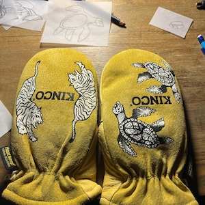 Hand-Painted Custom Kinco Mittens