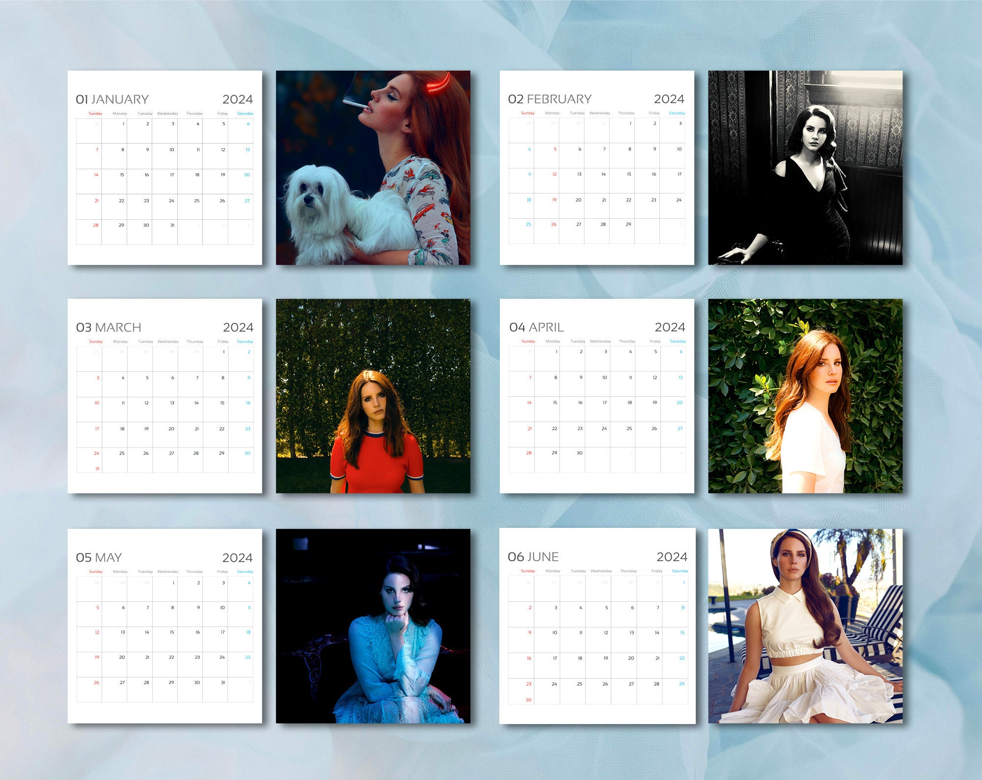 Lana Del Rey Calendar, Lana 2024 Wall Calendar, Celebrity Calendar 2024 ...