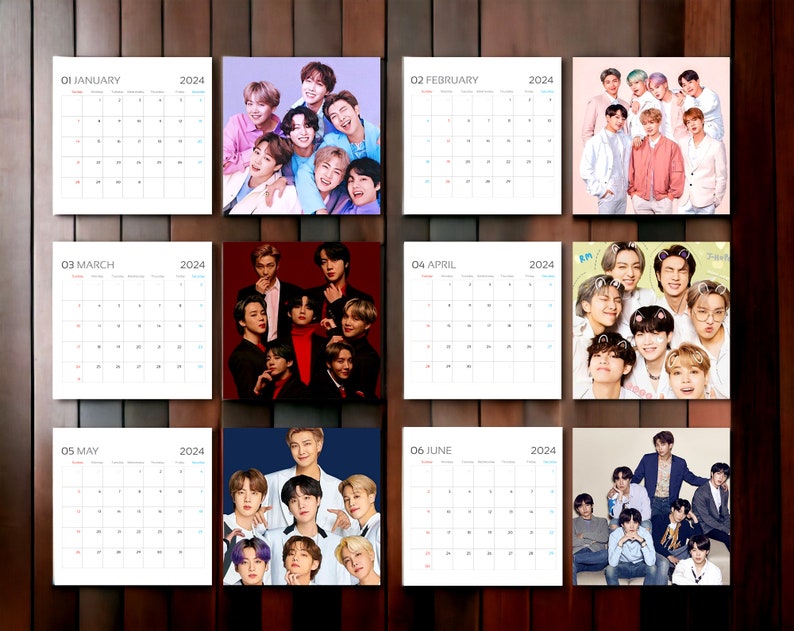 BTS 2024 Calendar BTS 2024 Wall Calendar Celebrity Calendar Etsy UK