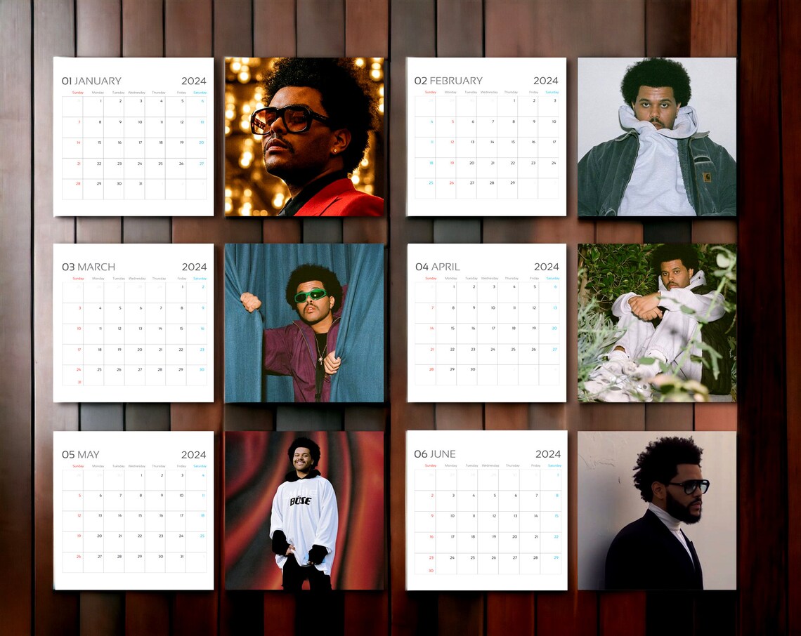 The Weeknd 2024 Calendar the Weeknd Fans 2024 Wall Calendar Etsy Canada