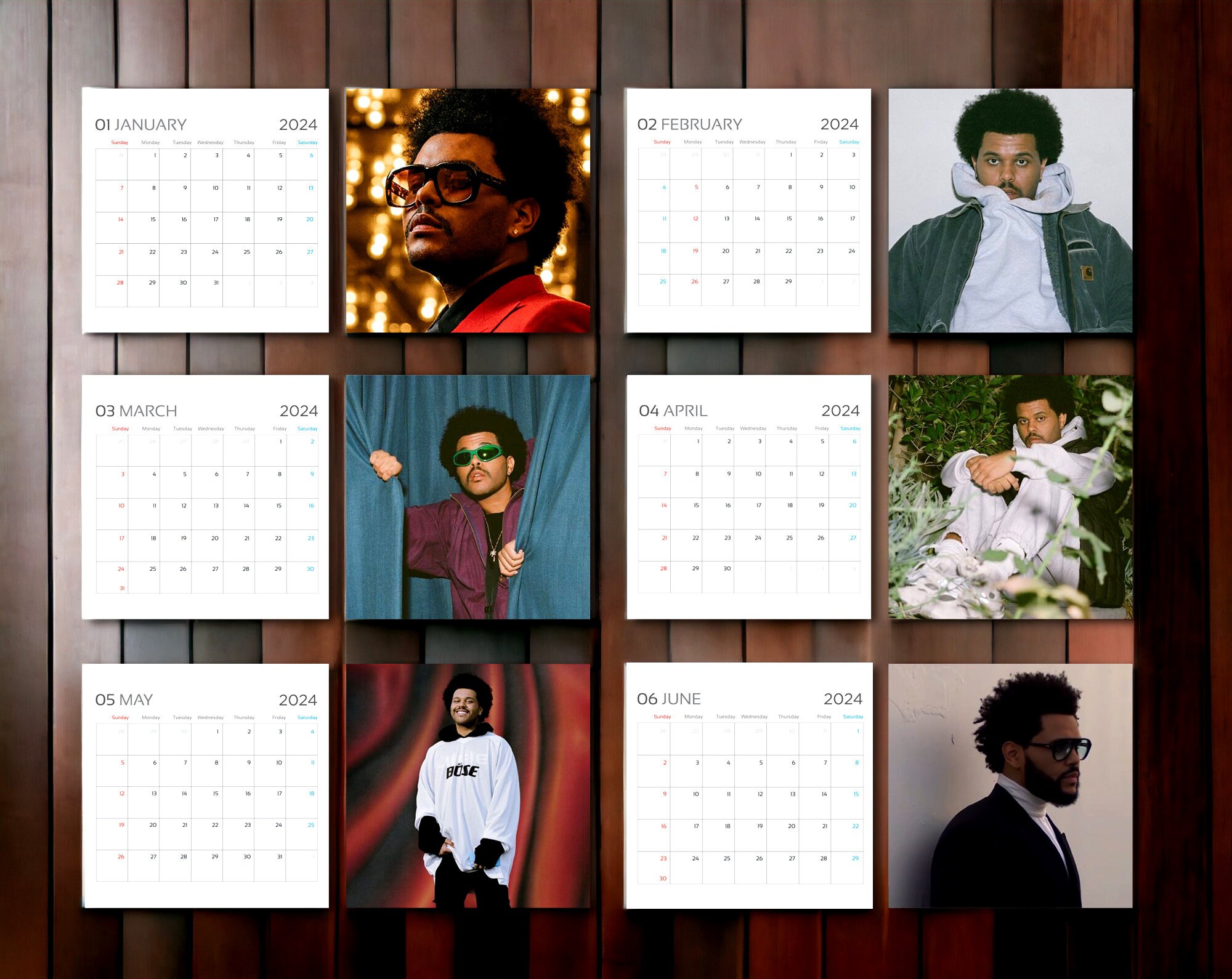The Weeknd 2024 Calendar the Weeknd Fans 2024 Wall Calendar Etsy