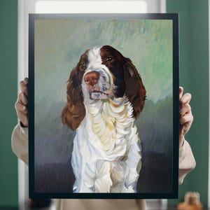 Commission de peinture à l'huile, portrait à l'huile personnalisé, peinture à l'huile de chien personnalisée à partir d'une photo, portrait d'animal de compagnie à l'huile, cadeau pour amoureux des chiens, cadeau personnalisé