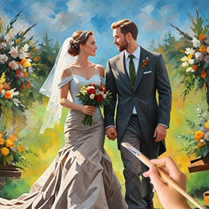 Peinture de portrait à l'huile personnalisée à partir d'une photo sur toile, portrait de couple personnalisé, commande artistique, cadeau d'anniversaire, cadeau de couple, cadeau pour elle