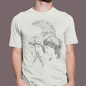 Three Greek Gods Tee - Vintage Minimalist T-Shirt, Unisex for Men and Women, Ancient Greek Graphic, Stylish Antique Shirt Design, Artful Tee