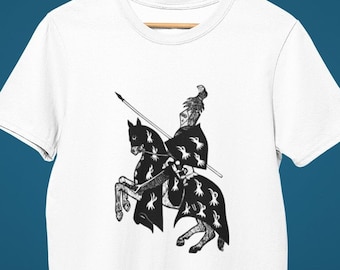 ヴィンテージ騎士道Tシャツ：中世の騎士の馬のデザイン - Etsy 日本