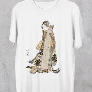 Japanese Geisha Unisex Vintage Tee  Men Women T shirt Graphic Print Tshirt  Utagawa Hiroshige Retro Stylish Shirt