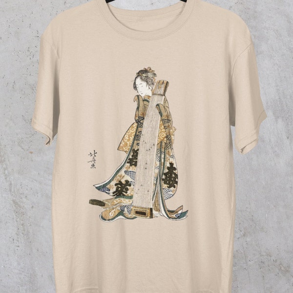 Japanese Geisha Unisex Vintage Tee  Men Women T shirt Graphic Print Tshirt  Utagawa Hiroshige Retro Stylish Shirt