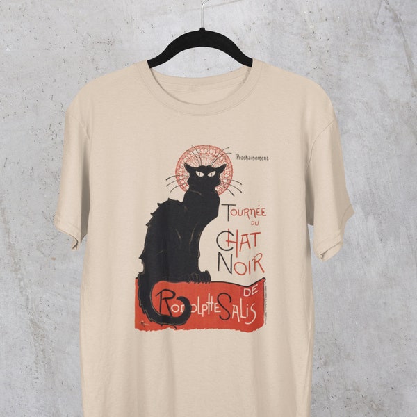 Tournee du Chat Noir Graphic Cat Tee - Unisex T-Shirt for Men & Women, Classic Vintage Poster, Iconic French Print, Art Nouveau Style TShirt