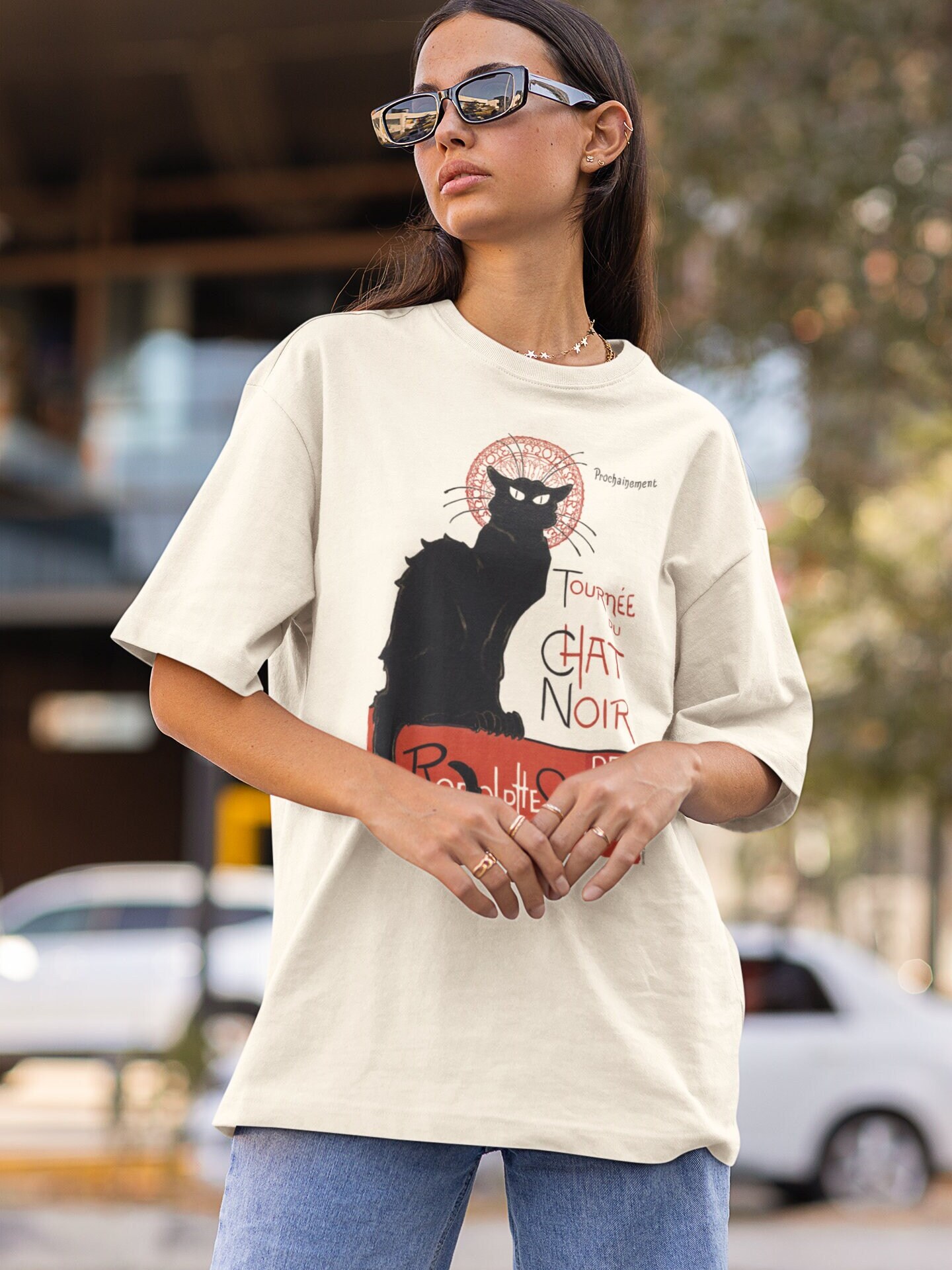 OVERSIZED T-shirt Tournee Du Chat Noir Graphic Cat Tee