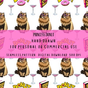 Princess Donut Dungeon Crawler Carl Seamless Pattern Print Digital Download