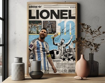 Leo MESSI World Cup Winner | GOAT | Argentina | MLS | Sports Decor | Soccer Art Printable Poster| Football Legend Instant Download