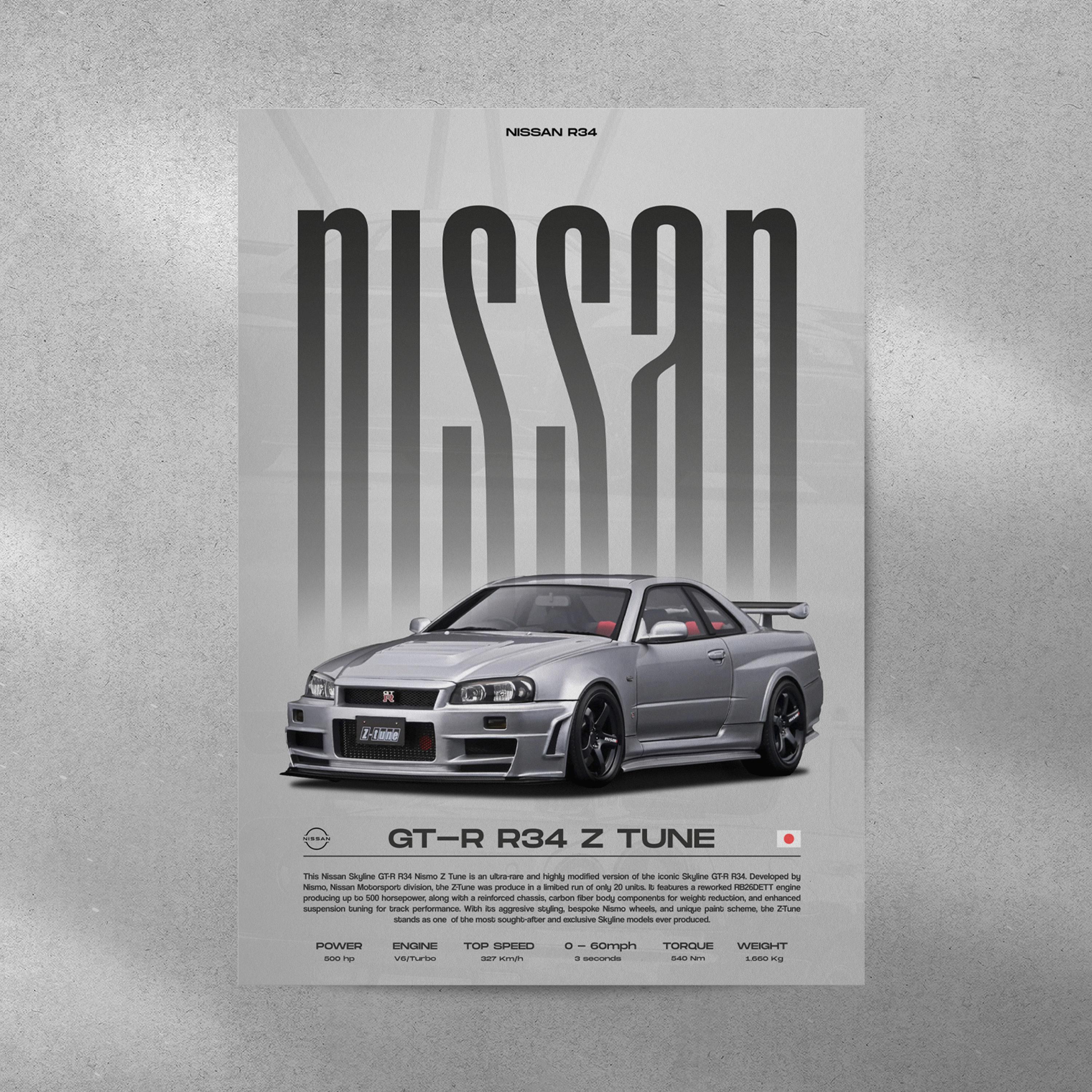 Nissan R34 GT-R Z-tune | Digital Download | Hyper Car Poster
