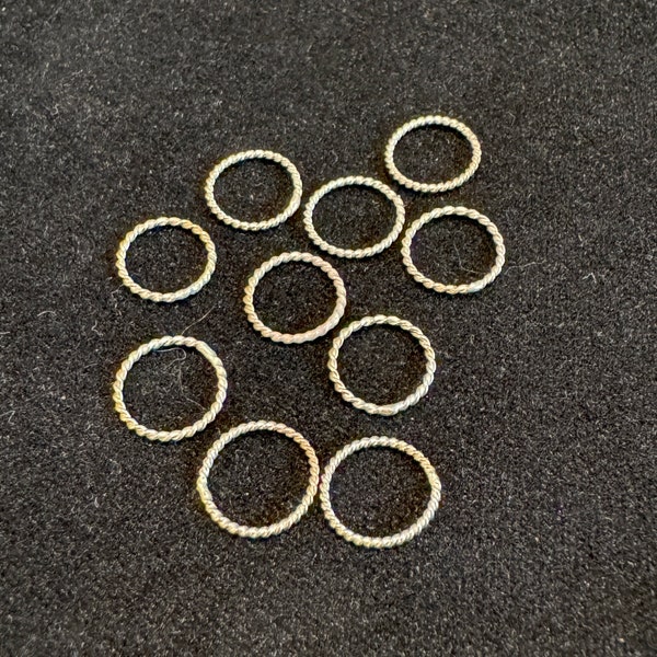 Twisted Soldered Sterling Silver Jump Rings