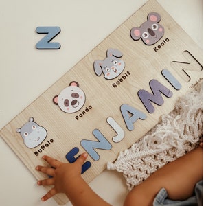 Personalized Wooden Name Puzzle Toy Wood Toys for Babys Handmade Name Puzzle Gifts for Baby Boys and Girls image 6