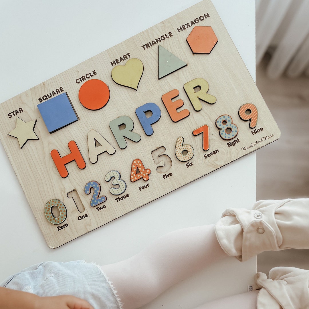 Handmade Custom Kids Name Puzzle Montessori Educational Fun Toy Wooden ...