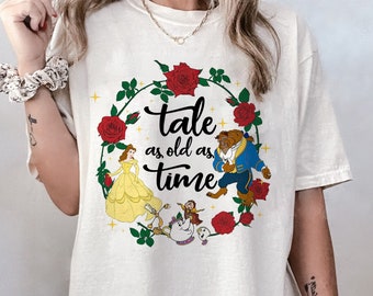 Tale As Old As Time Shirt, Beauty And The Beast Inspired, Belle Princess Rose, Beauty Belle Shirt, Family Vacation Disney Matching Tee