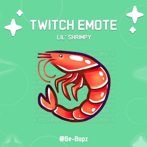 Cute Shrimp Twitch Emote • Discord • Kawaii Shrimp Prawn Funny Chibi • Graphic • Streamer Emotes • Graphics for Streamers • Twitch Channel