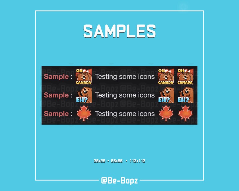 Canada Beaver Twitch Emotes Set of 3 3FREE Discord Cute Canadian Maple