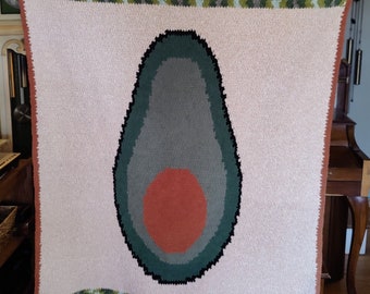 Crochet Avocado Blanket-Food Themed Crochet