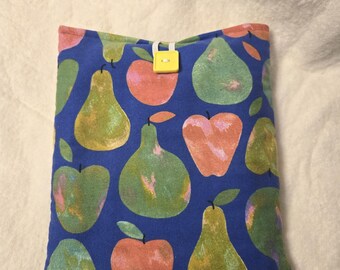 Water Color Fruit Book Sleeve -  Book Pouch - Button Closure
