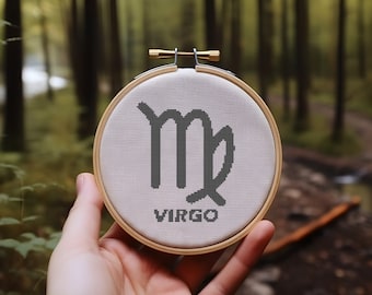 Zodiac Virgo Cross Stitch Pattern - Downloadable PDF for Craft Project, Personalized Gift for Astrology Enthusiasts