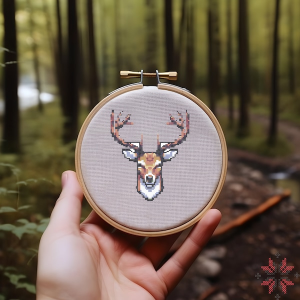 Deer Cross Stitch Pattern - Beautiful Woodland Embroidery Design - Perfect for DIY Home Decor - Ideal Gift for Craft Lovers