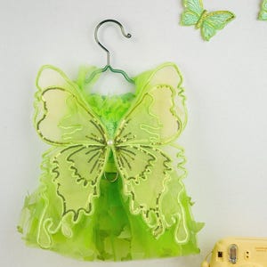 Fairy Dog Halloween Costume – Green Butterfly Tutu Dress for Cats & Puppies – Pet Outfit for Trick or Treat or Weddings