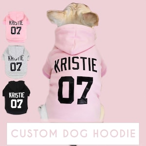 Personalized Name Hoodie for Dogs, Custom Pet Sweatshirt, Cotton Clothes for Small, Medium, Large Doggies, Winter Puppies Apparel