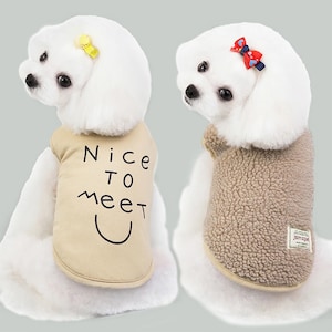 Soft Teddy Fleece Sweat for Small, Medium Dogs, Warm Winter Reversible Pet Clothes, Fluffy Cozy Fur Sweater for Dog, Fleece Puppy Sweatshirt