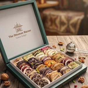 Turkish Delight Assortment Gift Box: Mixed Flavors, Customizable, 1kg