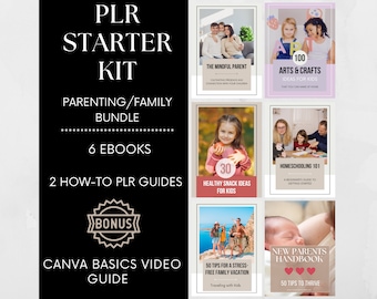 PLR Starter Kit Parenting/Family Niche with Resell Rights, Parenting eBook Templates, PLR Content Bundle, Beginners Guide Digital, Kids PLR