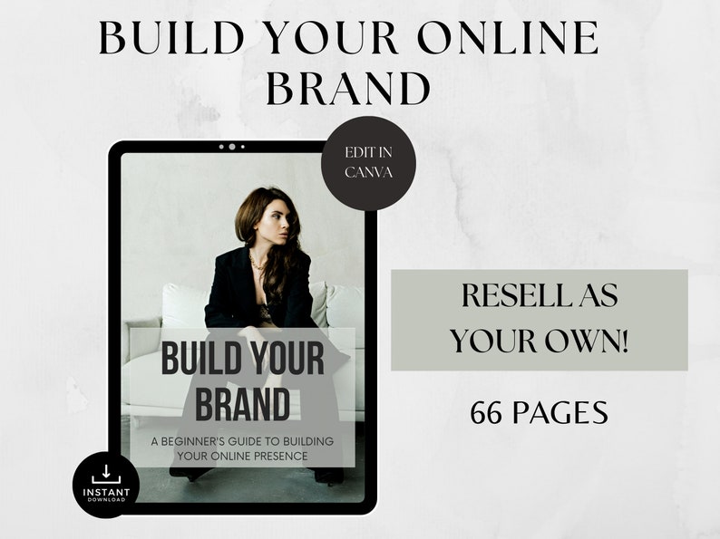 build your brand ebook. beginners guide to building your online presence.Canva PLR ebook