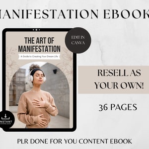 The Art of Manifestation eBook with Resell Rights, Editable Manifesting ebook, Law of Attraction Guide, Manifestation Lead Magnet, Canva