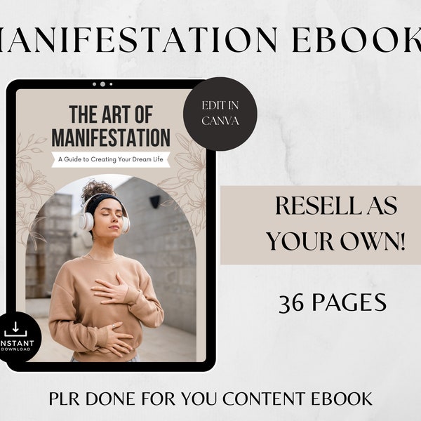 L'eBook L'arte della manifestazione con diritti di rivendita, ebook sulla manifestazione modificabile, Guida alla legge dell'attrazione, Magnete principale della manifestazione, Canva