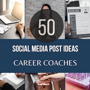 50 Social Media Post Ideas Career Coaches, Social Media Post Ideas Instagram, Social Media Content for Coaches