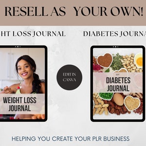 Health & Wellness PLR Bundle, Keto, Diabetes, Weight Loss Journals (Digital Download) image 5