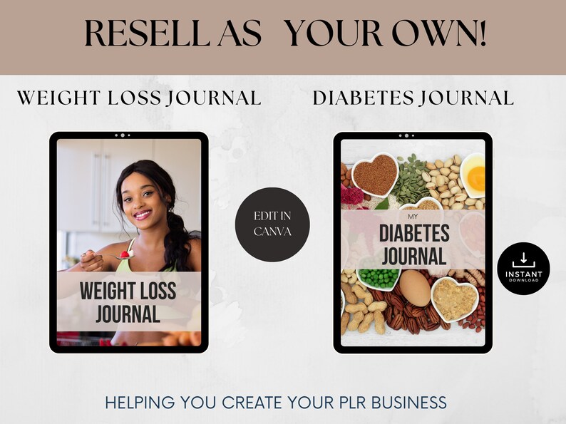 Health & Wellness PLR Bundle, Keto, Diabetes, Weight Loss Journals (Digital Download) image 5