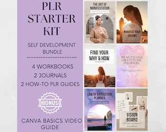 PLR Starter Kit Nicchia di autosviluppo con diritti di rivendita, pacchetto di autosviluppo, pianificatore di legge di attrazione, eBook di manifestazione