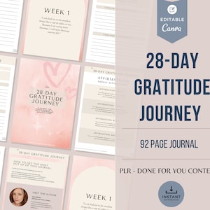 Diario della gratitudine di 28 giorni: Coach Lead Magnet, modello Canva (download digitale)