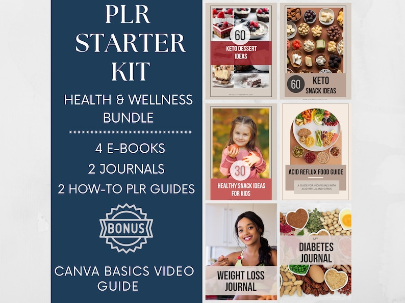 Health & Wellness PLR Bundle, Keto, Diabetes, Weight Loss Journals (Digital Download) image 1