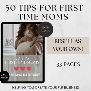 50 dicas para mães de primeira viagem com direito de revenda, guia para a primeira gravidez para mães, dicas para gravidez PLR, recursos para gravidez para novas mães