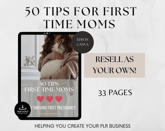 50 First-Time Mom Tips eBook: PLR Pregnancy Guide (Digital Download)