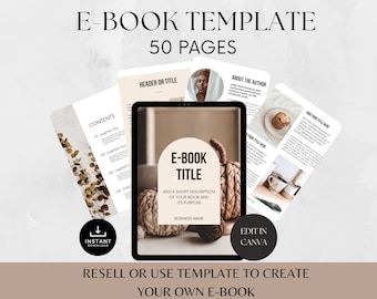 50-Page Ebook Template with Resell Rights: Canva Editable Lead Magnet (US Letter)