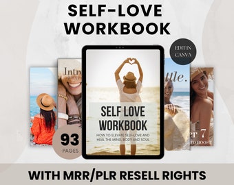 Self Love Workbook with Resell Rights, MRR Self Love eBook, Self Love Journal, Coaches Lead Magnet, PLR Digital Business, Self Care Journey