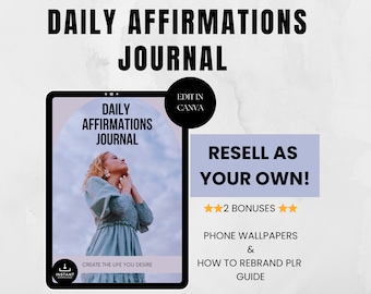 Daily Affirmations Journal: Morning & Evening, Phone Wallpapers (PLR Resell Rights)