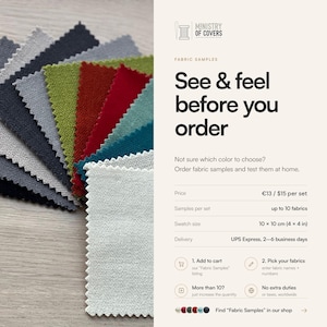 Fabric Samples for IKEA Sofa Covers - Set of up to 10 Swatches 10x10 cm (4x4 in), UPS Express